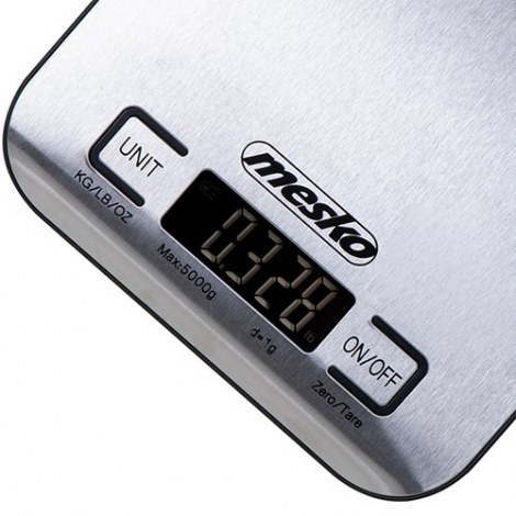 Mesko | Kitchen scale | MS 3169 black | Maximum weight (capacity) 5 kg | Graduation 1 g | Display type | Inox/Black - 3